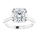 14K White 9 mm Round Solitaire Engagement Ring Mounting