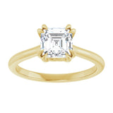 14K Yellow 6 mm Asscher Solitaire Engagement Ring Mounting variant--Asscher variant--1CT variant--14K-yellow-gold