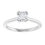 14K White 4.5 mm Square Solitaire Engagement Ring Mounting/2-CT variant--.5CT variant--Square variant--.5CT variant--14K-white-gold