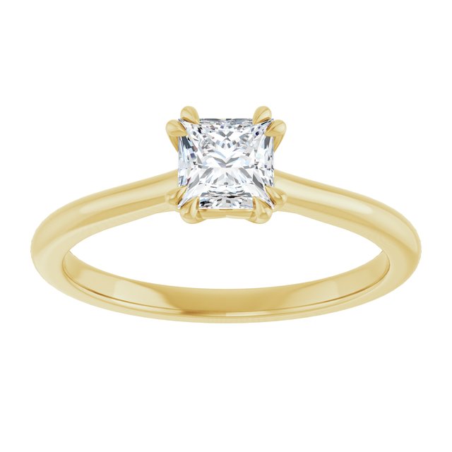 14K Yellow 4.5 mm Square Solitaire Engagement Ring Mounting/2-CT variant--.5CT variant--Square variant--.5CT variant--14K-yellow-gold