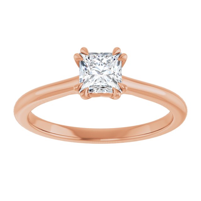 14K Rose 4.5 mm Square Solitaire Engagement Ring Mounting/2-CT variant--.5CT variant--Square variant--.5CT variant--14K-rose-gold