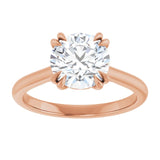14K Rose 8 mm Round Solitaire Engagement Ring Mounting variant--Round variant--2CT variant--14K-rose-gold
