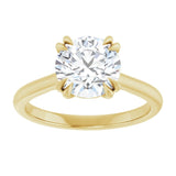 14K Yellow 8 mm Round Solitaire Engagement Ring Mounting variant--Round variant--2CT variant--14K-yellow-gold