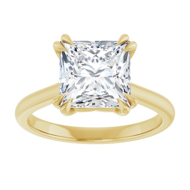 14K Yellow 8 mm Square Solitaire Engagement Ring Mounting variant--Square variant--3CT variant--14K-yellow-gold