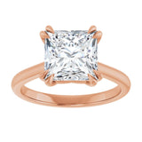 14K Rose 8 mm Square Solitaire Engagement Ring Mounting variant--Square variant--3CT variant--14K-rose-gold