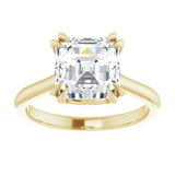 14K Yellow 8 mm Asscher Solitaire Engagement Ring Mounting variant--Asscher variant--3CT variant--14K-yellow-gold