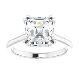 14K White 8 mm Asscher Solitaire Engagement Ring Mounting variant--Asscher variant--3CT variant--14K-white-gold