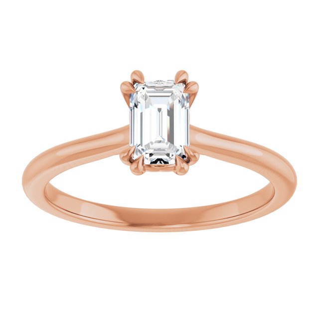 14K Rose 6x4 mm Emerald Solitaire Engagement Ring Mounting/2-CT variant--.5CT variant--Emerald variant--.5CT variant--14K-rose-gold