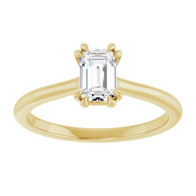 14K Yellow 6x4 mm Emerald Solitaire Engagement Ring Mounting/2-CT variant--.5CT variant--Emerald variant--.5CT variant--14K-yellow-gold