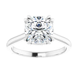 14K White 8 mm Cushion Solitaire Engagement Ring Mounting variant--Cushion variant--3CT variant--14K-white-gold