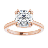 14K Rose 8 mm Cushion Solitaire Engagement Ring Mounting variant--Cushion variant--3CT variant--14K-rose-gold
