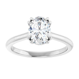 14K White 8x6 mm Oval Solitaire Engagement Ring Mounting variant--Oval variant--1CT variant--14K-white-gold