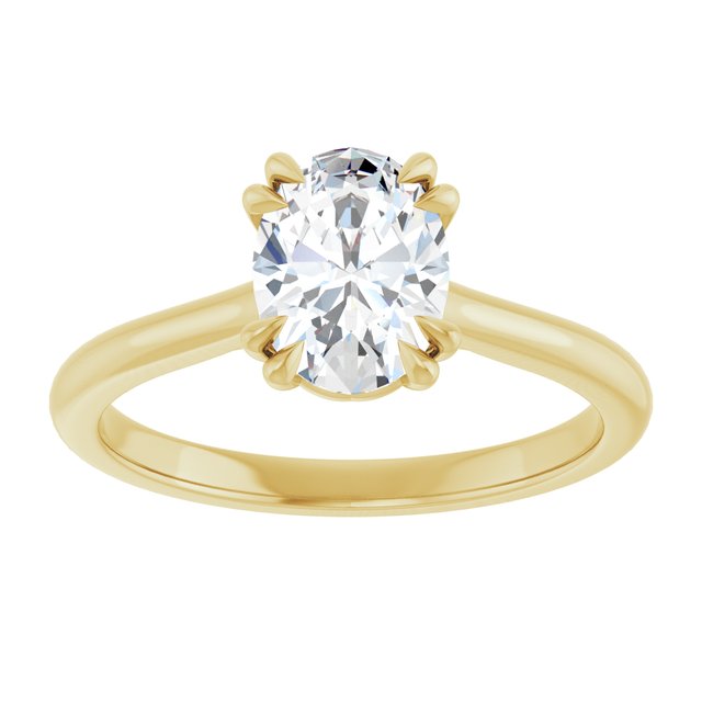 14K Yellow 8x6 mm Oval Solitaire Engagement Ring Mounting variant--Oval variant--1CT variant--14K-yellow-gold