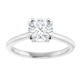 14K White 6.5 mm Round Solitaire Engagement Ring Mounting variant--Round variant--1CT variant--14K-white-gold