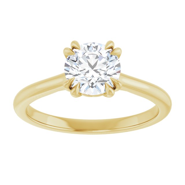 14K Yellow 6.5 mm Round Solitaire Engagement Ring Mounting variant--Round variant--1CT variant--14K-yellow-gold