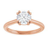 14K Rose 6.5 mm Round Solitaire Engagement Ring Mounting variant--Round variant--1CT variant--14K-rose-gold