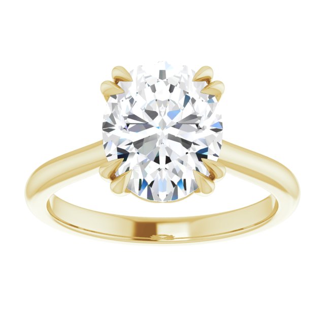 14K Yellow 10x8 mm Oval Solitaire Engagement Ring Mounting variant--Oval variant--3CT variant--14K-yellow-gold