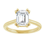 14K Yellow 8x6 mm Emerald Solitaire Engagement Ring Mounting variant--Emerald variant--2CT variant--14K-yellow-gold