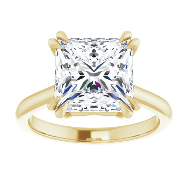 14K Yellow 9 mm Square Solitaire Engagement Ring Mounting variant--Square variant--4CT variant--14K-yellow-gold