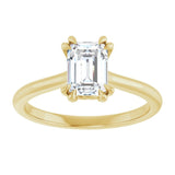 14K Yellow 7x5 mm Emerald Solitaire Engagement Ring Mounting variant--Emerald variant--1CT variant--14K-yellow-gold