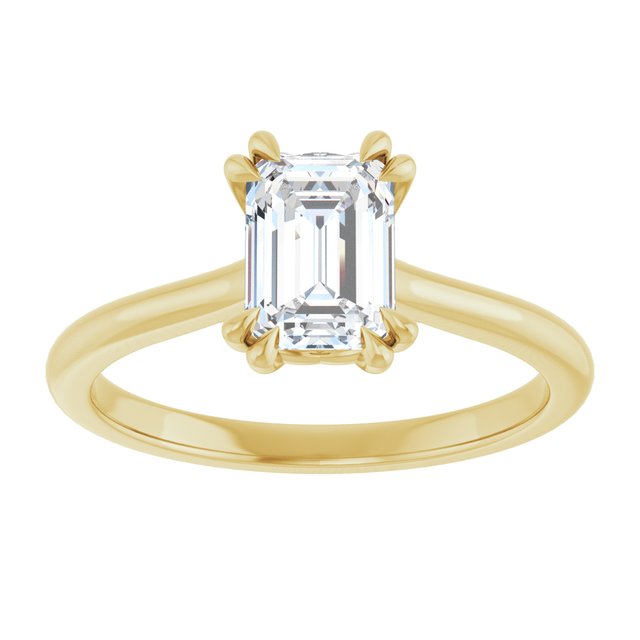 14K Yellow 7x5 mm Emerald Solitaire Engagement Ring Mounting variant--Emerald variant--1CT variant--14K-yellow-gold