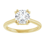 14K Yellow 7 mm Cushion Solitaire Engagement Ring Mounting variant--Cushion variant--2CT variant--14K-yellow-gold