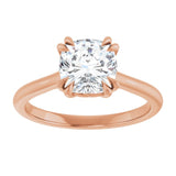 14K Rose 7 mm Cushion Solitaire Engagement Ring Mounting variant--Cushion variant--2CT variant--14K-rose-gold