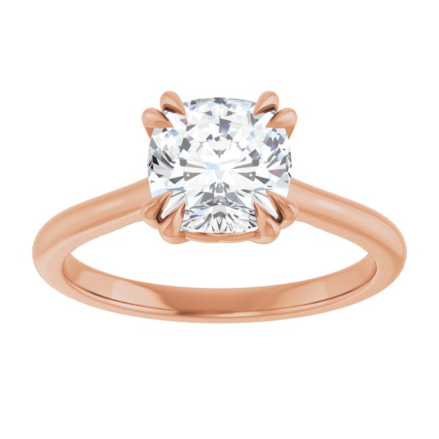 14K Rose 7 mm Cushion Solitaire Engagement Ring Mounting variant--Cushion variant--2CT variant--14K-rose-gold