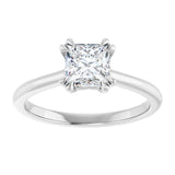 14K White 5.5 mm Square Solitaire Engagement Ring Mounting variant--Square variant--1CT variant--14K-white-gold