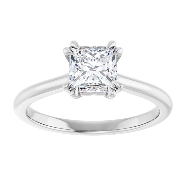 14K White 5.5 mm Square Solitaire Engagement Ring Mounting variant--Square variant--1CT variant--14K-white-gold