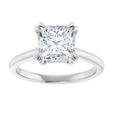 14K White 7 mm Square Solitaire Engagement Ring Mounting variant--Square variant--2CT variant--14K-white-gold