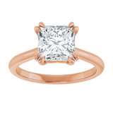 14K Rose 7 mm Square Solitaire Engagement Ring Mounting variant--Square variant--2CT variant--14K-rose-gold
