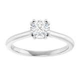 14K White 5.2 mm Round Solitaire Engagement Ring Mounting/2-CT variant--.5CT variant--Round variant--.5CT variant--14K-white-gold