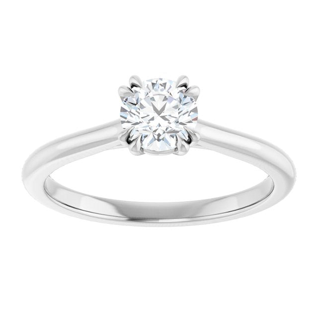 14K White 5.2 mm Round Solitaire Engagement Ring Mounting/2-CT variant--.5CT variant--Round variant--.5CT variant--14K-white-gold