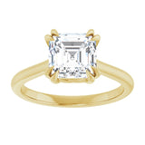 14K Yellow 7 mm Asscher Solitaire Engagement Ring Mounting variant--Asscher variant--2CT variant--14K-yellow-gold