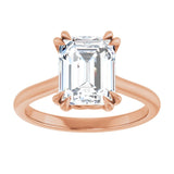 14K Rose 9x7 mm Emerald Solitaire Engagement Ring Mounting variant--Emerald variant--3CT variant--14K-rose-gold