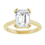 14K Yellow 9x7 mm Emerald Solitaire Engagement Ring Mounting variant--Emerald variant--3CT variant--14K-yellow-gold