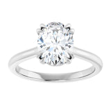 14K White 9x7 mm Oval Solitaire Engagement Ring Mounting variant--Oval variant--2CT variant--14K-white-gold
