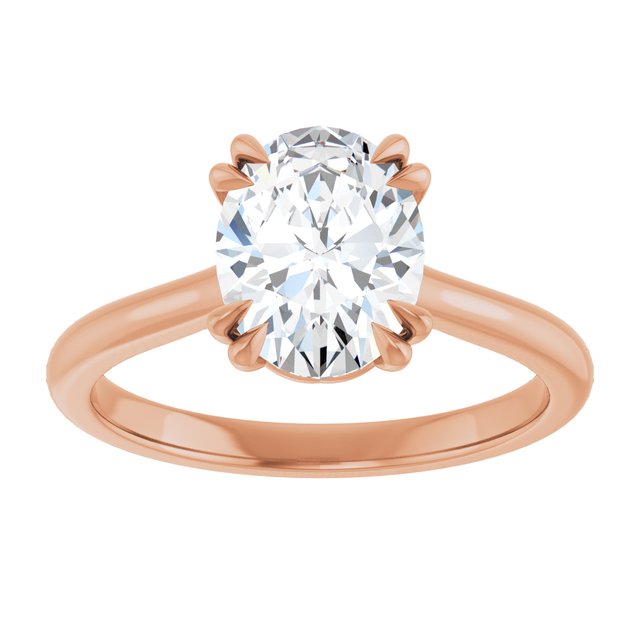 14K Rose 9x7 mm Oval Solitaire Engagement Ring Mounting variant--Oval variant--2CT variant--14K-rose-gold