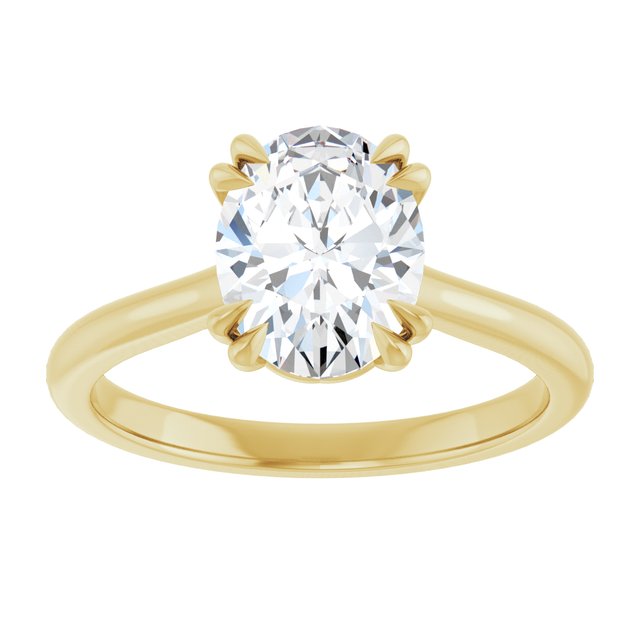 14K Yellow 9x7 mm Oval Solitaire Engagement Ring Mounting