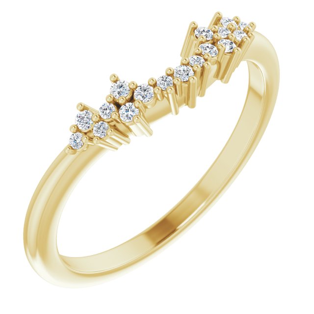 Diamond accent band with seventeen natural diamonds in 14K gold variant--14K-yellow-gold