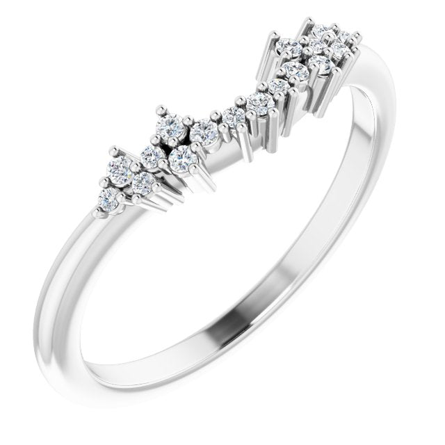 14K gold diamond accent stacking band with subtle sparkle variant--14K-white-gold variant--Platinum