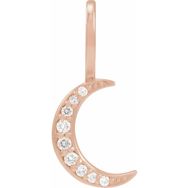 14K White .06CTW Natural Diamond Crescent Moon Charm/Pendant variant--14K-rose-gold