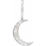 Crescent moon charm in 14K rose gold with diamonds variant--14K-white-gold variant--Sterling-silver