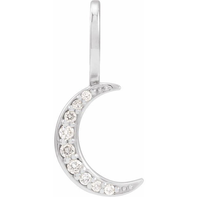 Crescent moon charm in 14K rose gold with diamonds variant--14K-white-gold variant--Sterling-silver