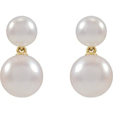 14K Yellow Cultured White Freshwater Pearl Earrings yellow gold variant--14K-yellow-gold