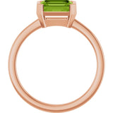 14K Rose Natural Peridot Ring variant--14K-rose-gold variant--Peridot
