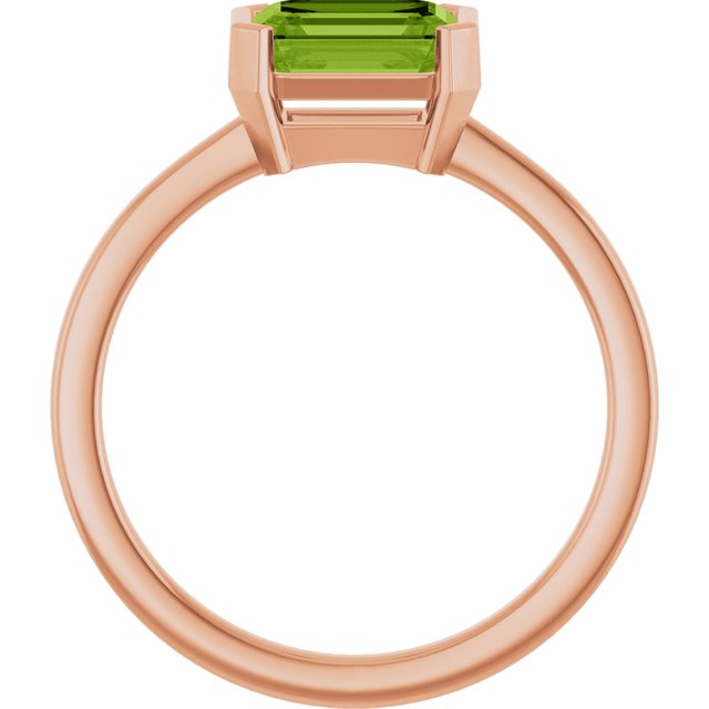 14K Rose Natural Peridot Ring variant--14K-rose-gold variant--Peridot