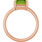 14K Rose Natural Peridot Ring