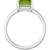 Sterling Silver Natural Peridot Ring variant--14K-white-gold variant--Peridot variant--Sterling-silver